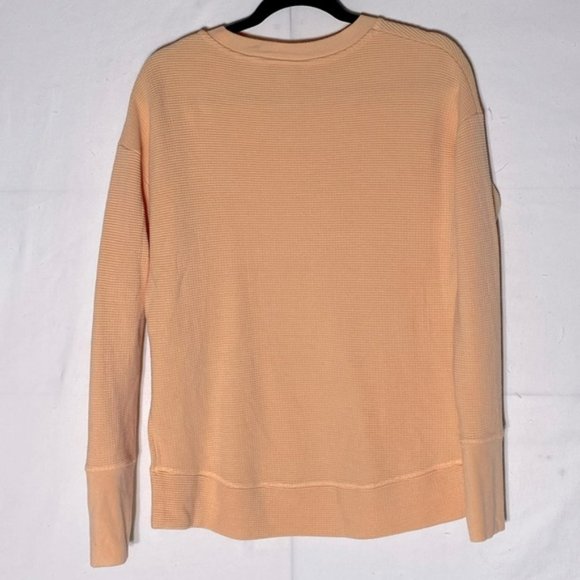 Athleta Orange Waffle Knit Long Sleeve Crew Neck Top S - Picture 13 of 14